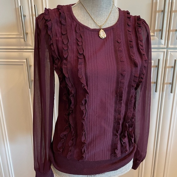 NWOT- pretty plum pull over top - Picture 4 of 5